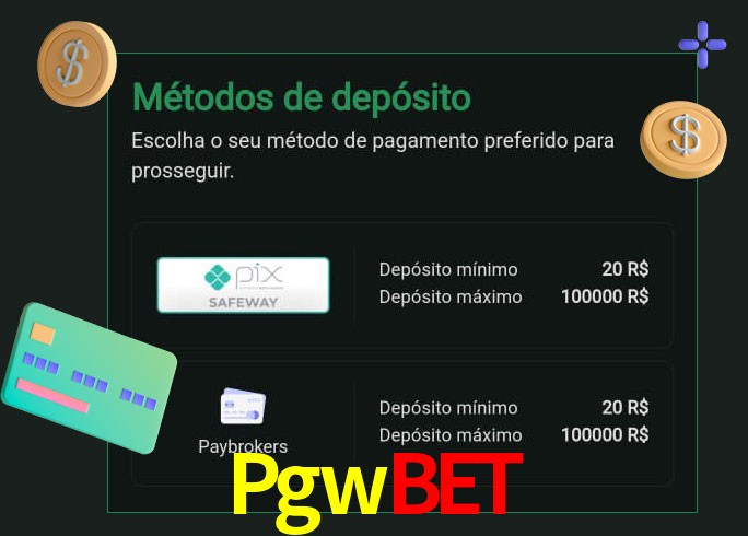 O cassino Pgwbet oferece uma grande variedade de métodos de pagamento